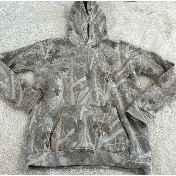 Abercrombie & Fitch Boys Light Wash Camo Hoodie Pullover Size 17-18 - Picture 2 of 8